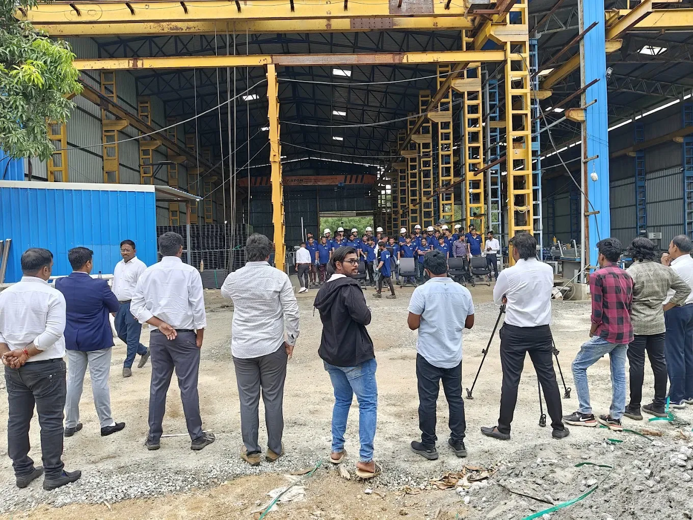 SpaceKey crew filming on a manufacturing client site